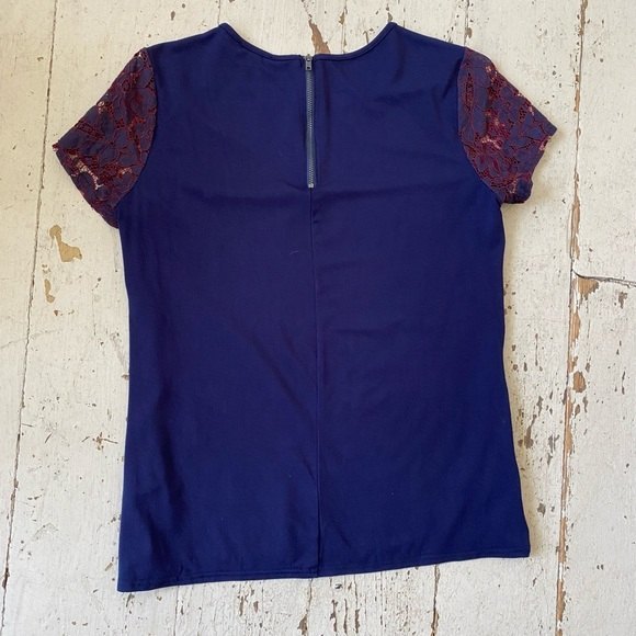 Truly Poppy Stitch Fix Lace Overlay Top Blouse - Picture 8 of 14